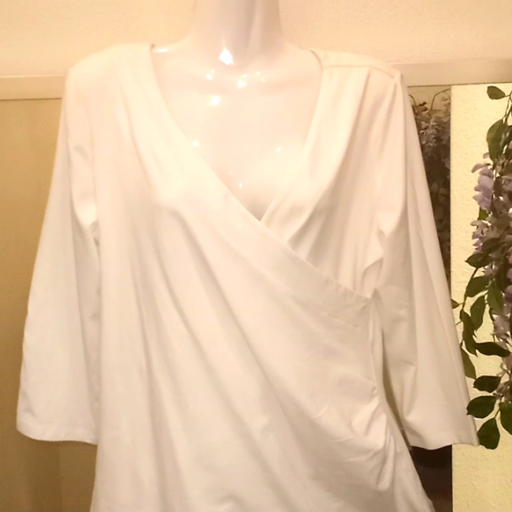 Travelsmith Cream Surple Knit Top